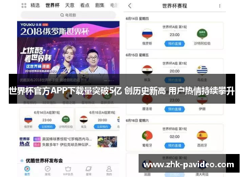 世界杯官方APP下载量突破5亿 创历史新高 用户热情持续攀升